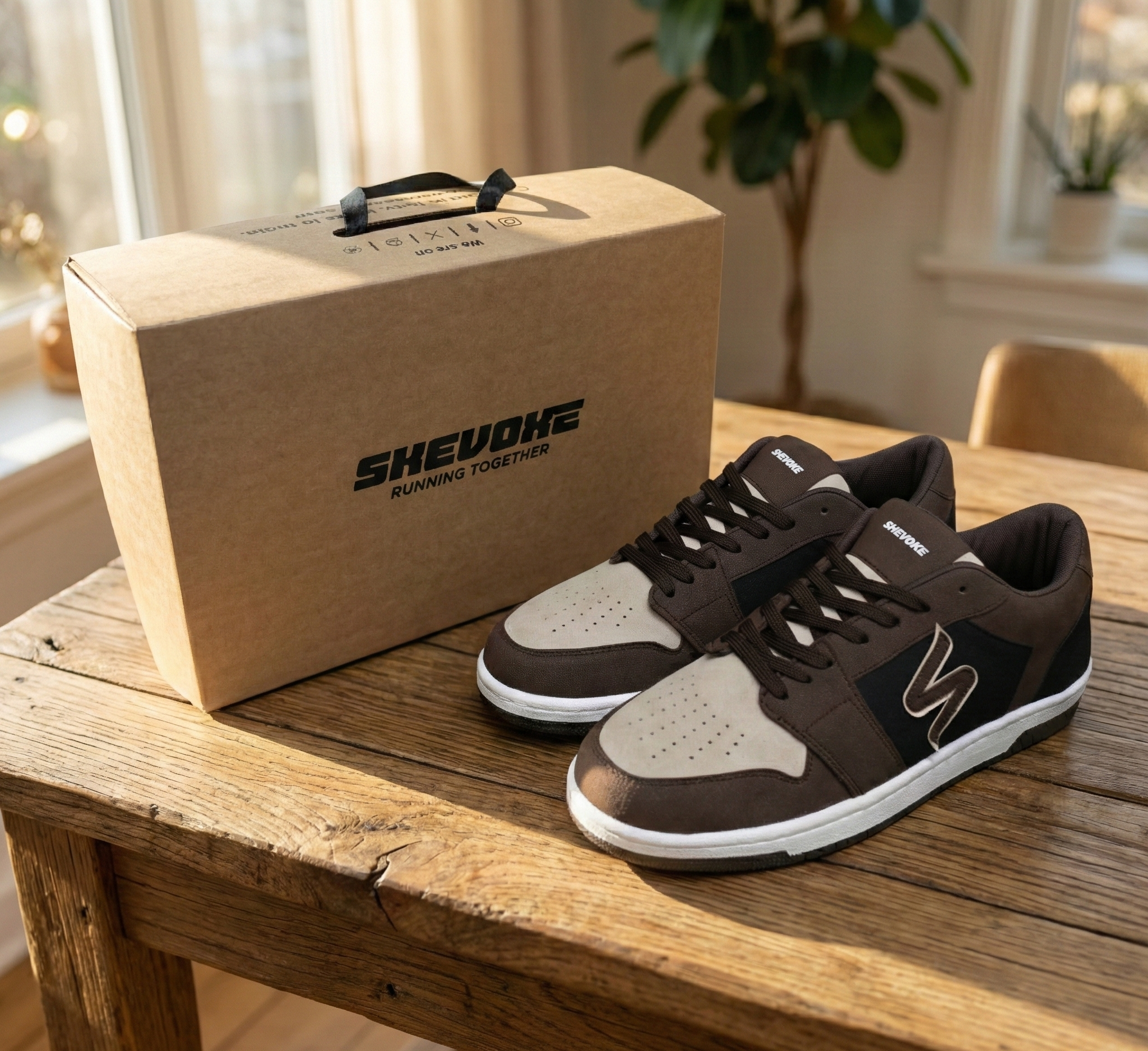 Skevoxe Edge - Mahogany Obsidian Sneakers With Branded Box Skevoxe Edge - Mahogany Obsidian Sneakers With Branded Box
